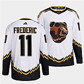 Men's Boston Bruins #11 Trent Frederic 2022 White Reverse Retro Stitched Jersey Dzhi,baseball caps,new era cap wholesale,wholesale hats